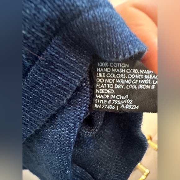 Club Monaco Blue Crewneck Cotton Pullover Sweater. Size Small - Picture 4 of 5